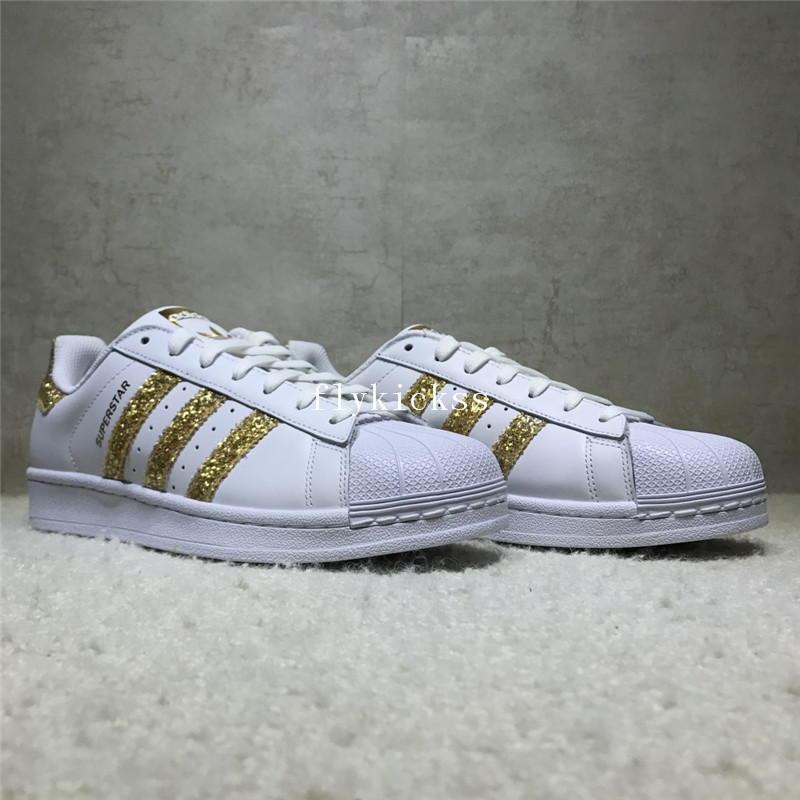 Adidas Superstar White Golden Strips S76924